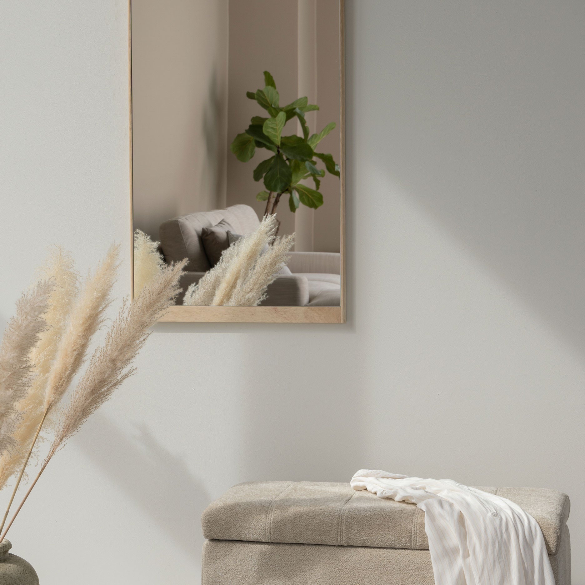 Wood Spiegel H90 – weiß pigmentiert